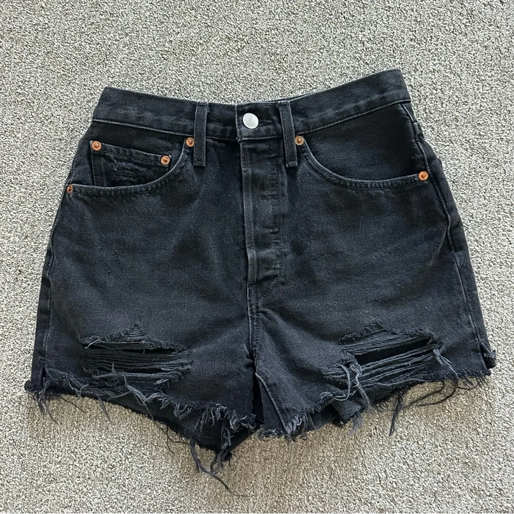 RE/DONE 50s‎ Cutoff Shorts High Waist in Black Size 26